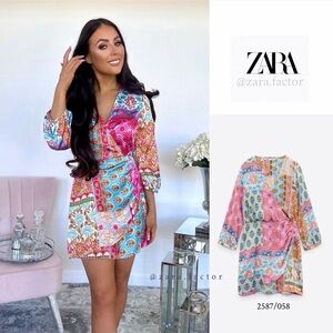 Zara Colorful Floral Mini Dress